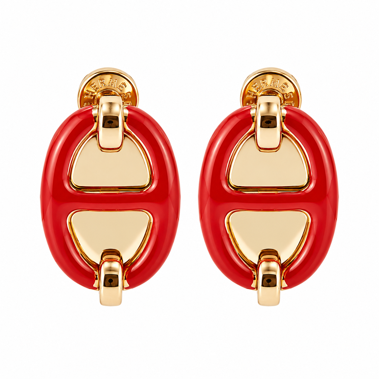 Hermès Oval Enamel H Earrings(With Box & Proper Packaging)