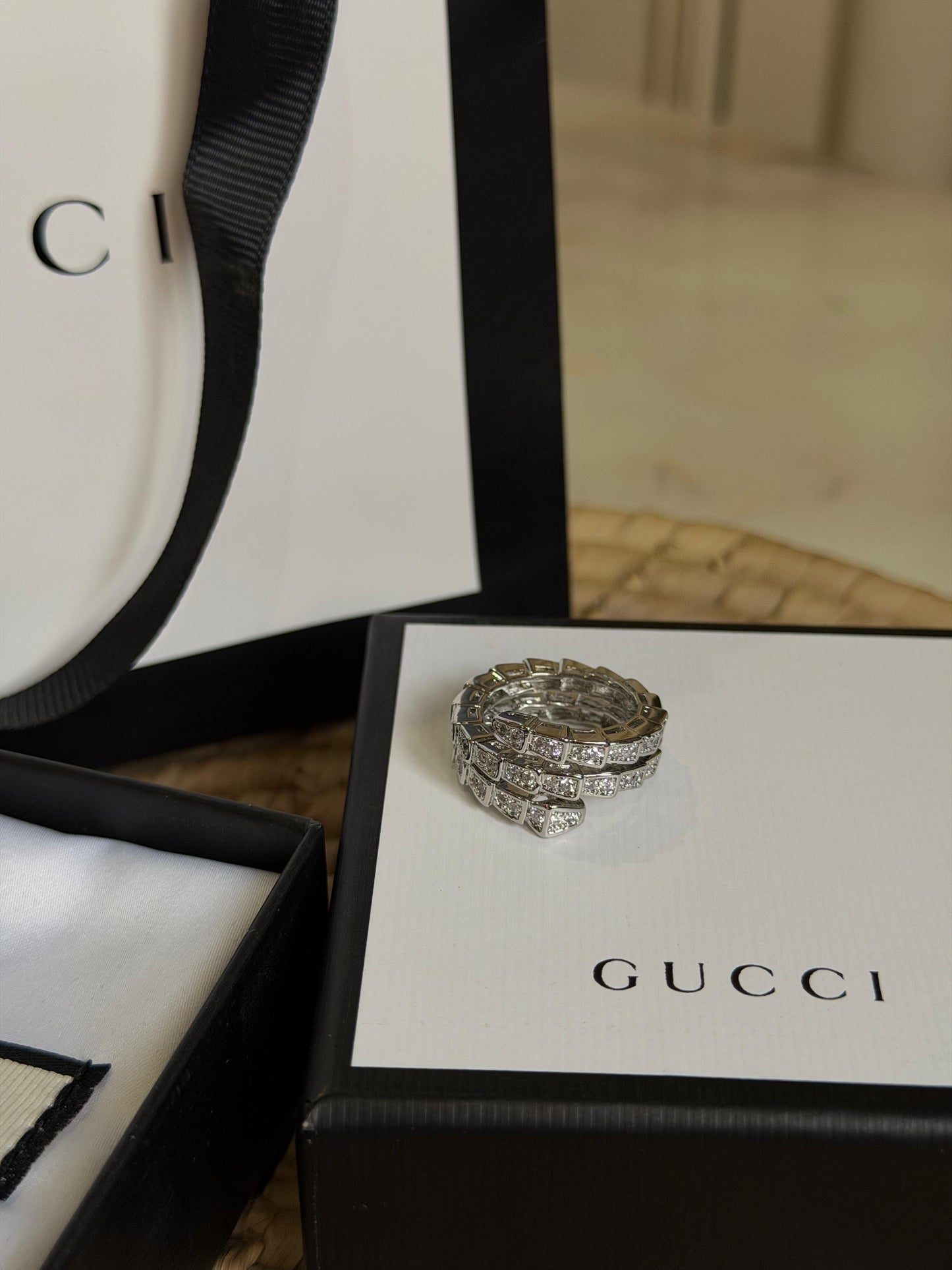Bvlgari serpenti viper ring (with box & proper packaging)