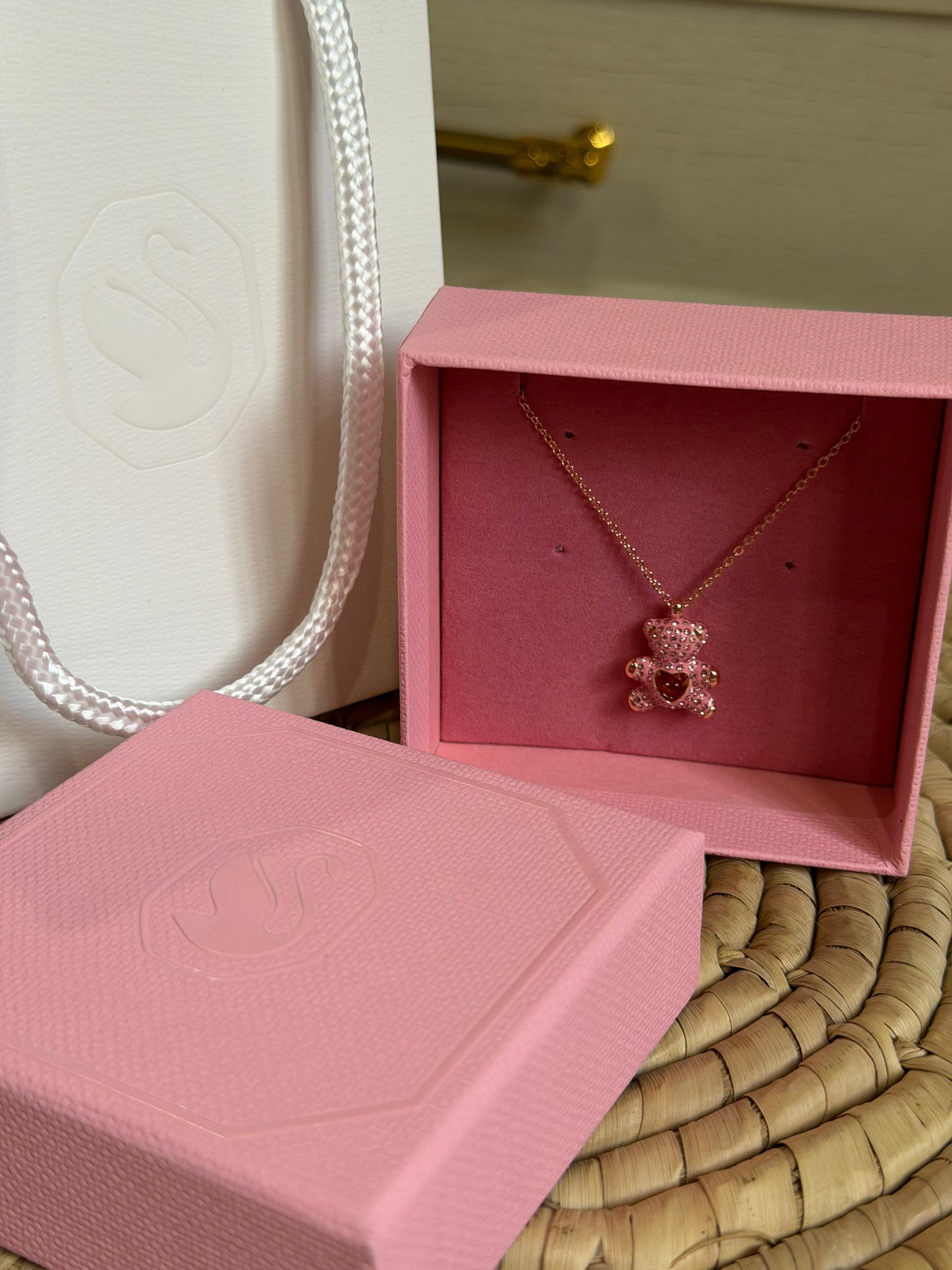 SWAROVSKI- teddy pendant(with box & proper packaging)