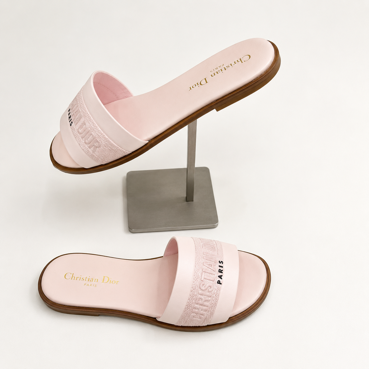 Dior Dway Slide Sandal in Pale Pink(With Box & Proper Packaging)