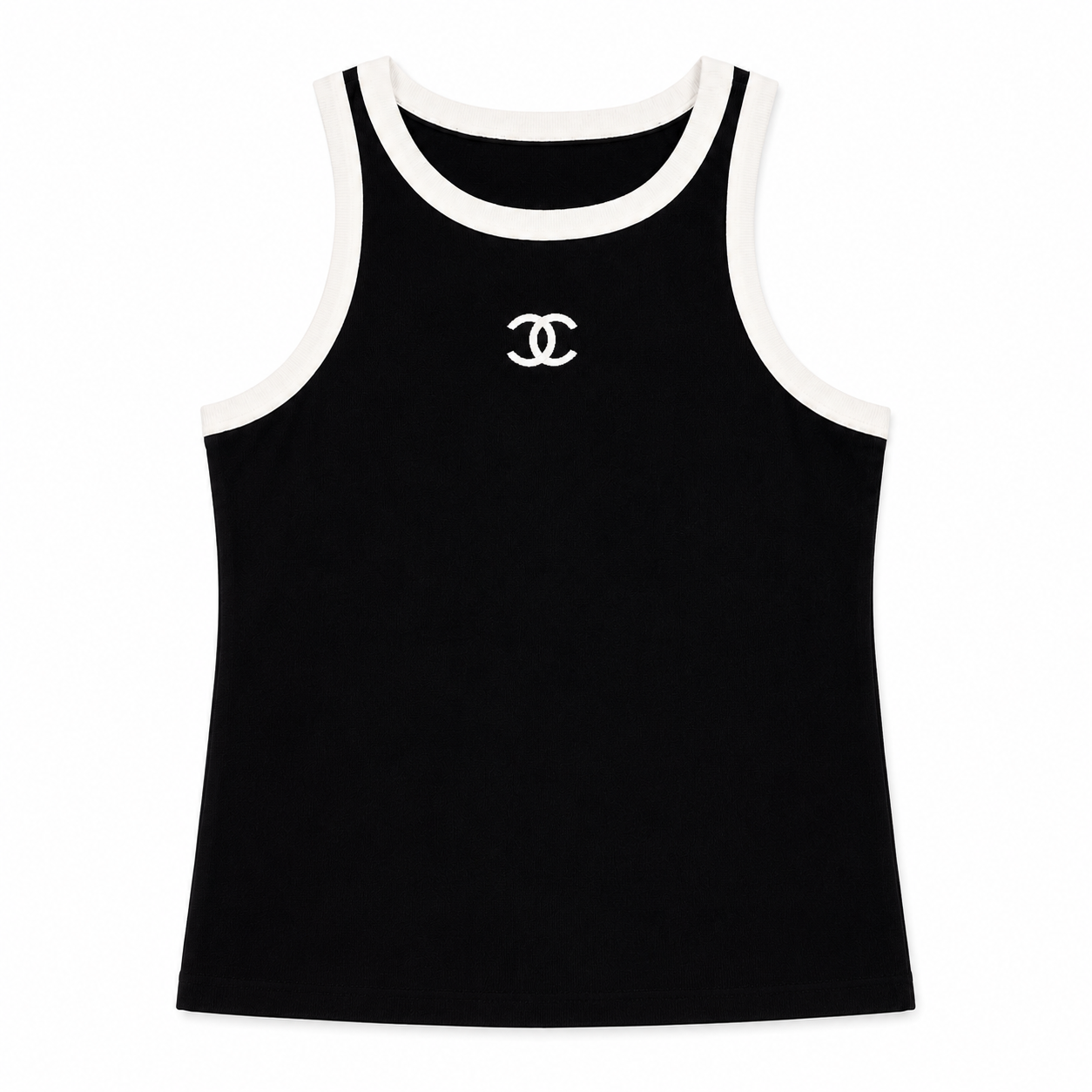 Chanel Contrast Trim Sleeveless Knit Top
