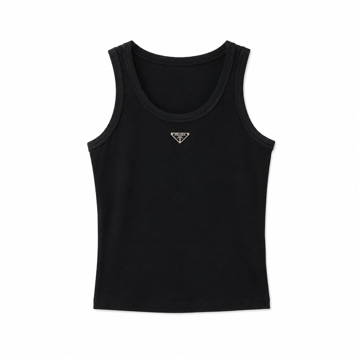 Prada Ribbed Knit Jersey Tank Top
