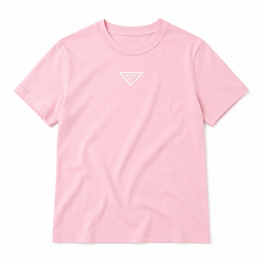Prada Triangle Logo Cotton T-Shirt