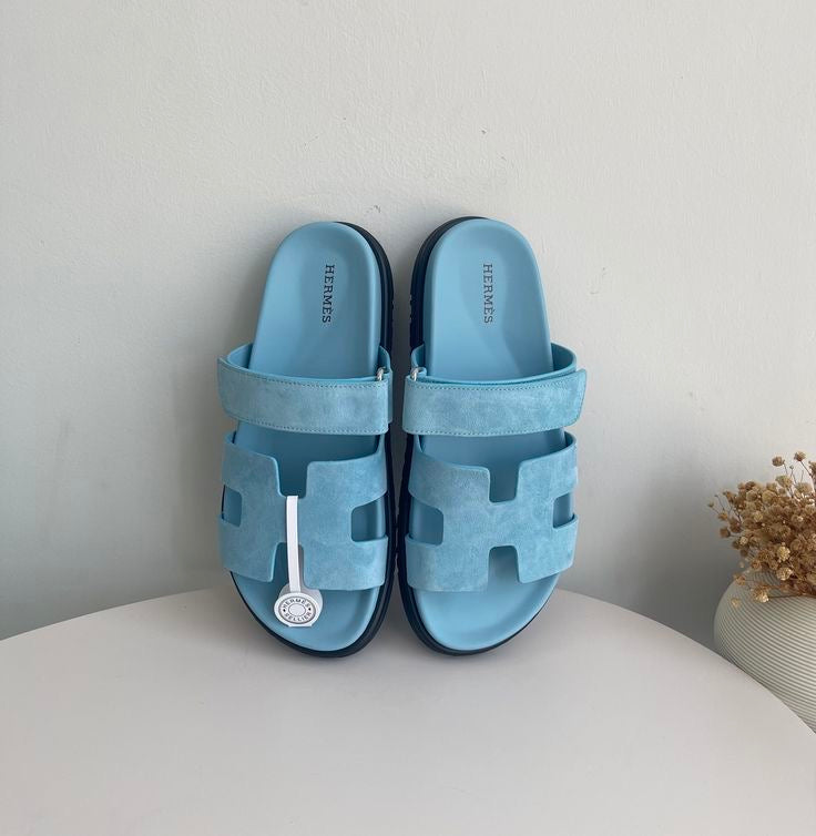 Hermes H-Cut Double strap Comfort Slides ( With box & Proper brand packaging)