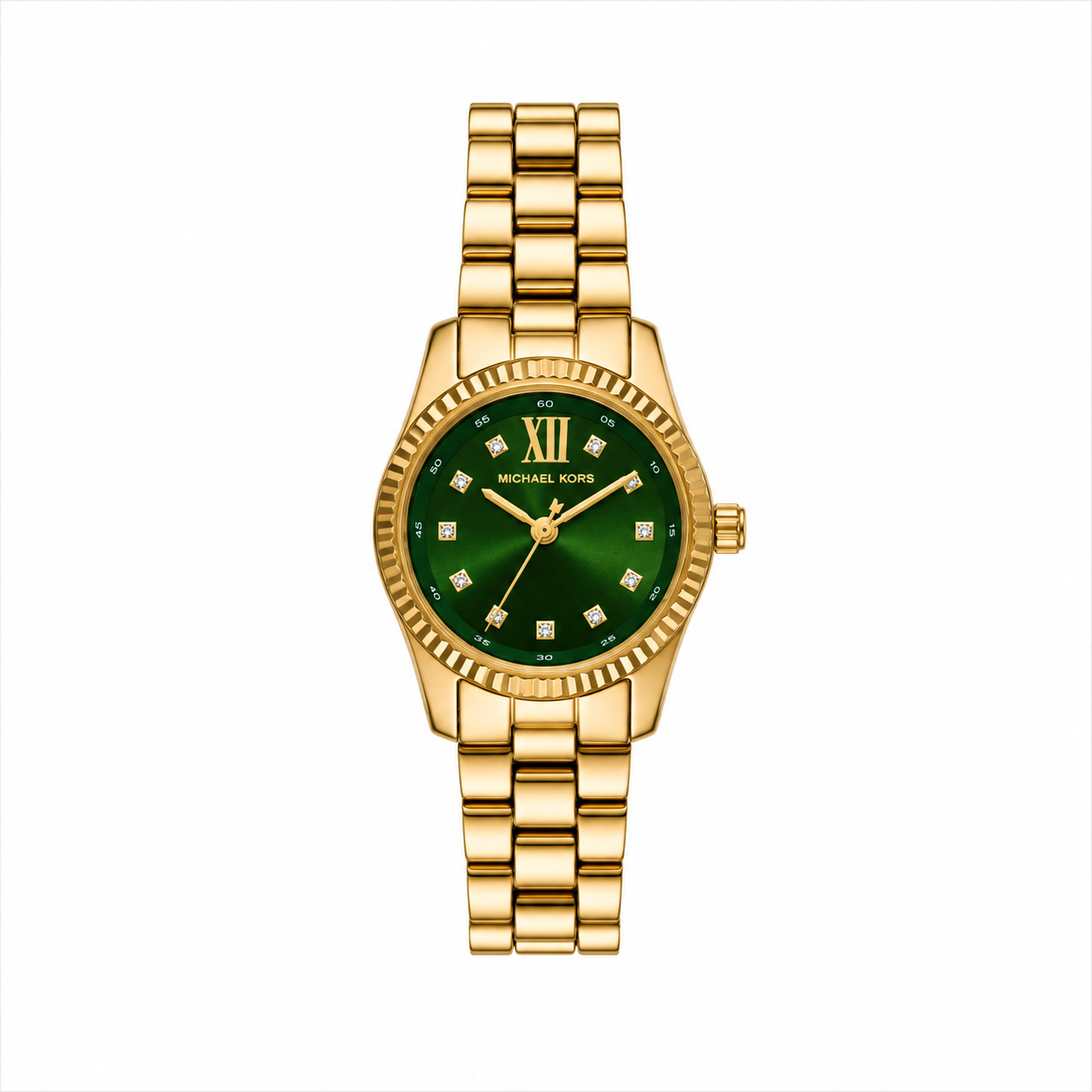 Michael Kors Lexington Gold-Tone Green Dial Women’s Watch(With Box & Proper Packaging)