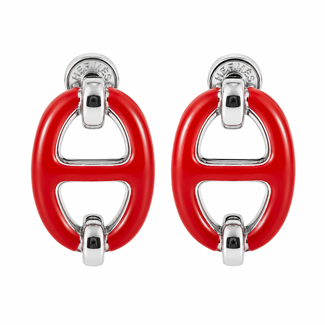 Hermès Oval Enamel H Earrings(With Box & Proper Packaging)
