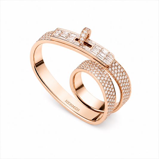 Hermes-Kelly Gavroche Double Ring (with box & proper brand packaging)