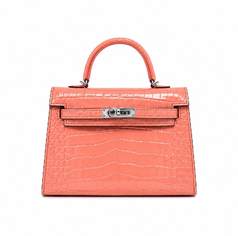 Textured mini Kelly birkin silver hardware (comes with proper packaging)