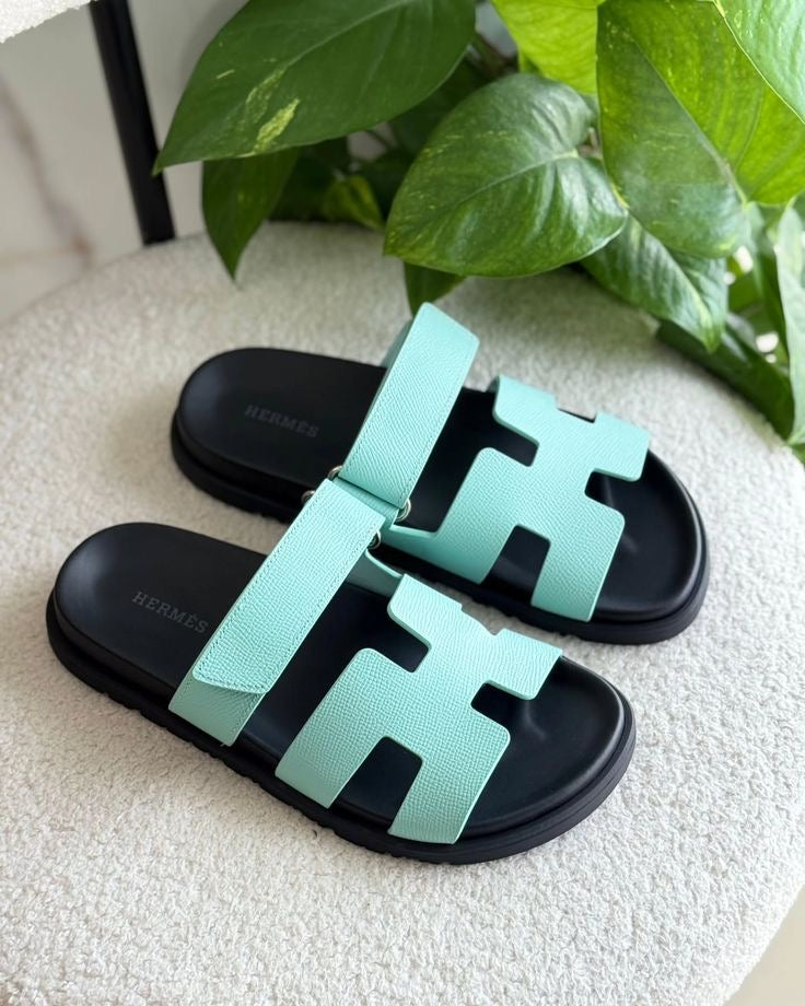 Hermes H-Cut Double strap Comfort Slides ( With box & Proper brand packaging)