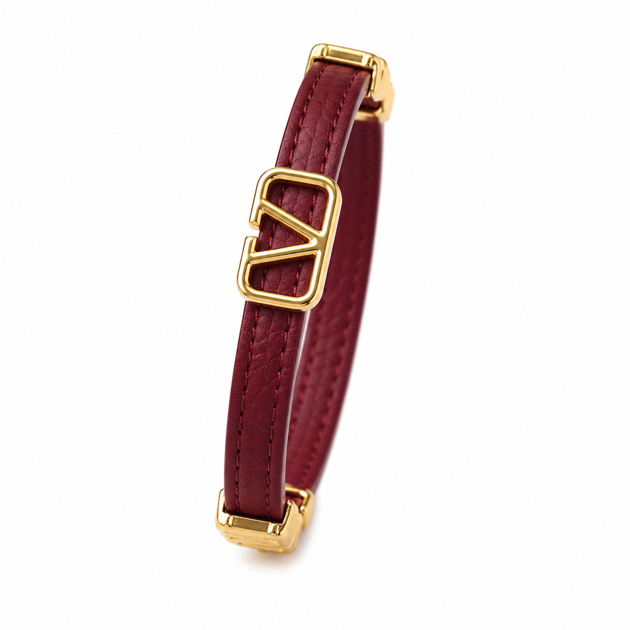 Luxe V Logo Leather Bracelet(With Box & Proper Packaging)