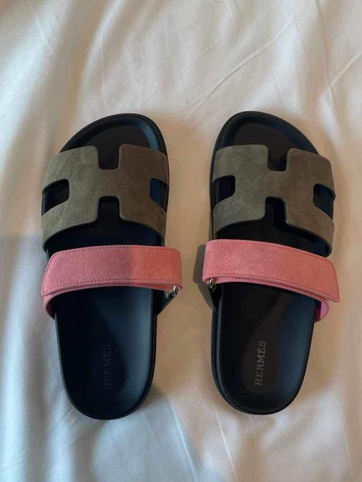 Hermes H-Cut Double strap Comfort Slides ( With box & Proper brand packaging)