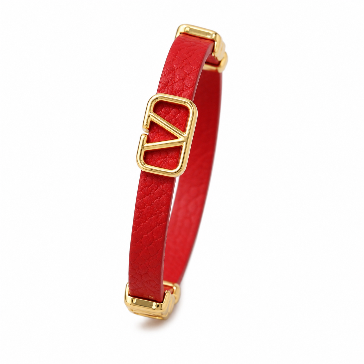 Luxe V Logo Leather Bracelet(With Box & Proper Packaging)