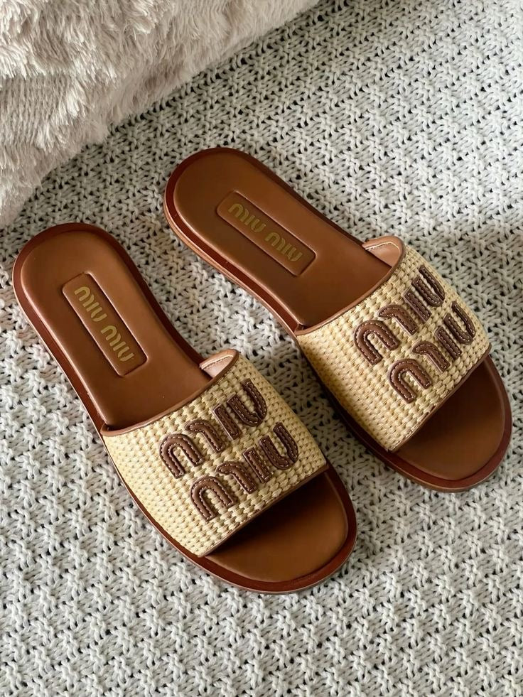 Miu Miu Summer Comfort Slides(With Box & Proper Packaging)