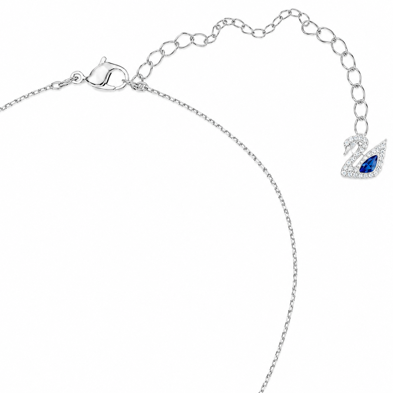 Swarovski-Swan Pendant,Blue Stone,Rhodium plated(With box & Proper Packaging)