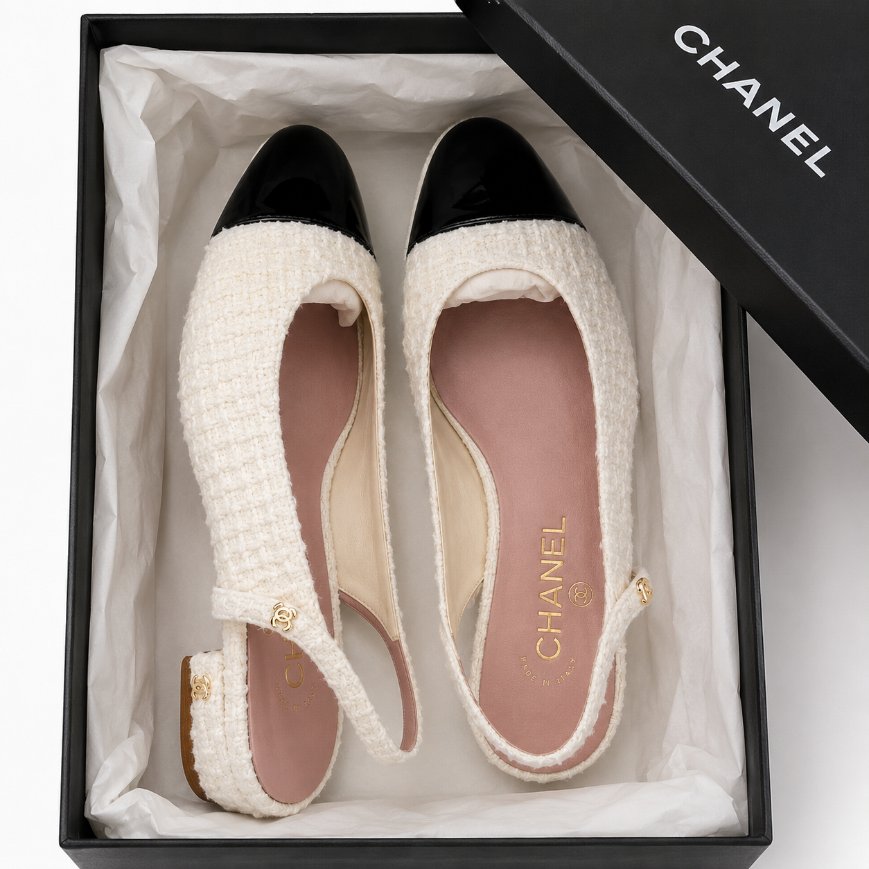 Chanel Slingback Ballet Flats(With Box & Proper Packaging)
