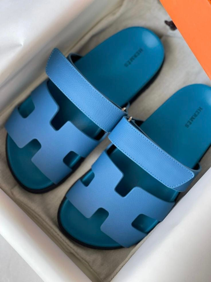 Hermes H-Cut Double strap Comfort Slides ( With box & Proper brand packaging)