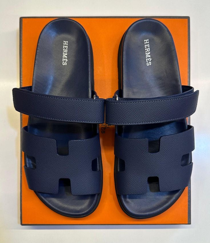 Hermes H-Cut Double strap Comfort Slides ( With box & Proper brand packaging)