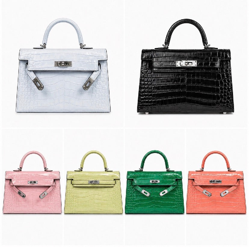 Textured mini Kelly birkin silver hardware (comes with proper packaging)