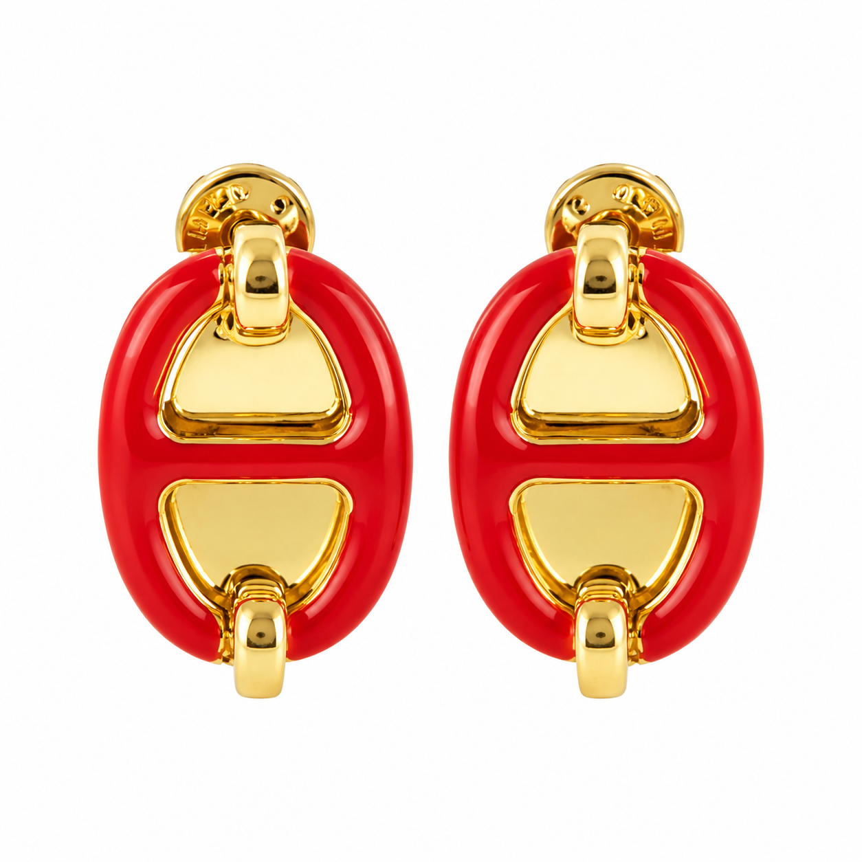 Hermès Oval Enamel H Earrings(With Box & Proper Packaging)