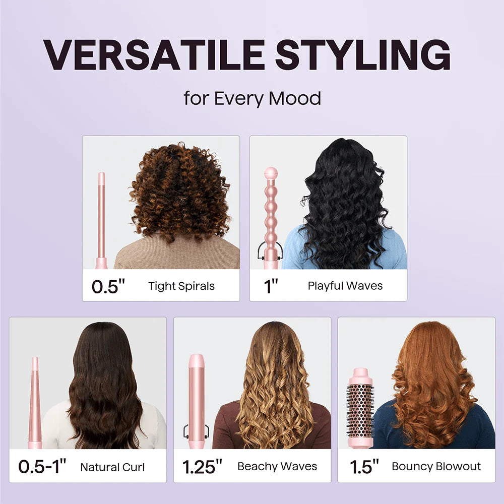 Wavy Talk Multi Curl
5-in-1 Curling Wand Set