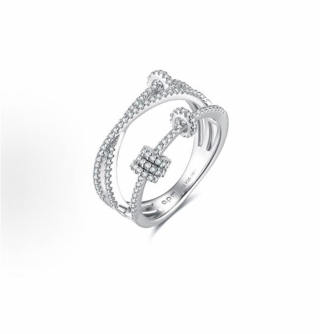 Apm Monaco-Crystal Knot Wrap Ring(With Box & Proper Packaging)