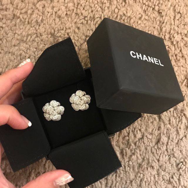 Chanel Camellia Earrings ( with box & proper packaging)