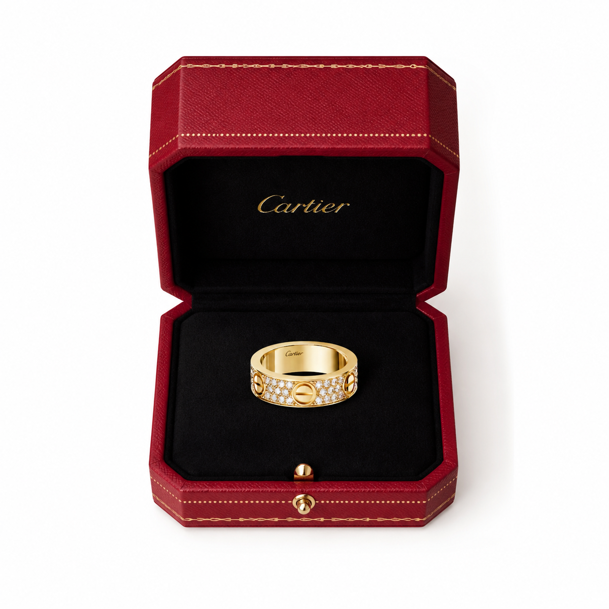 Cartier- LOVE RING, SMALL MODEL, PAVED(with box & proper packaging)