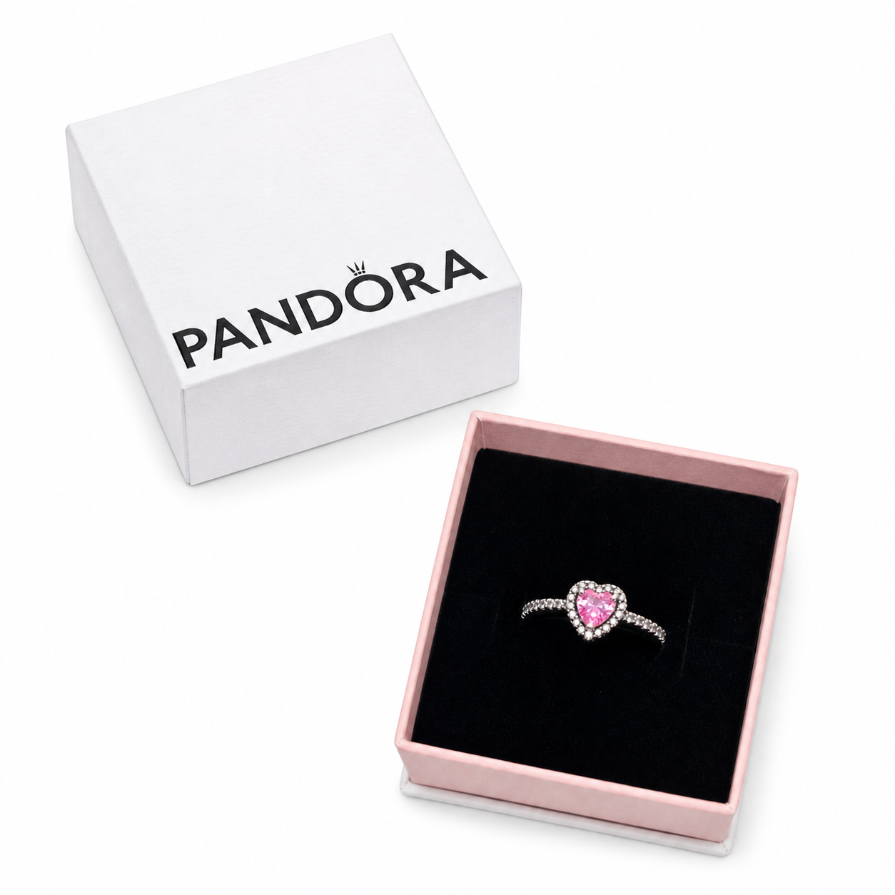 Pandora-Elevated Pink Heart Ring(with box & proper packaging)