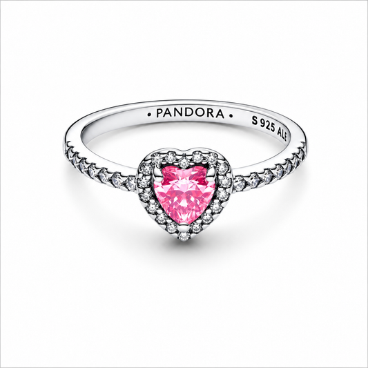 Pandora-Elevated Pink Heart Ring(with box & proper packaging)