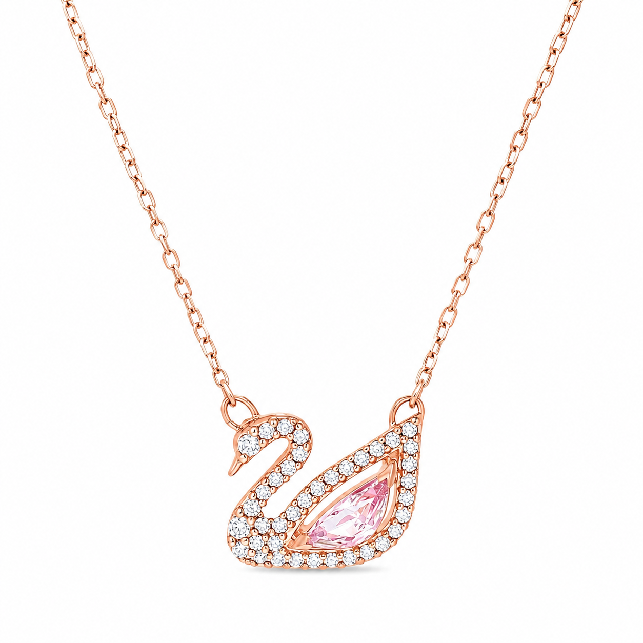 Swarovski- Swan necklace
Swan, Pink, Rose gold-tone plated(With box & Proper Packaging)