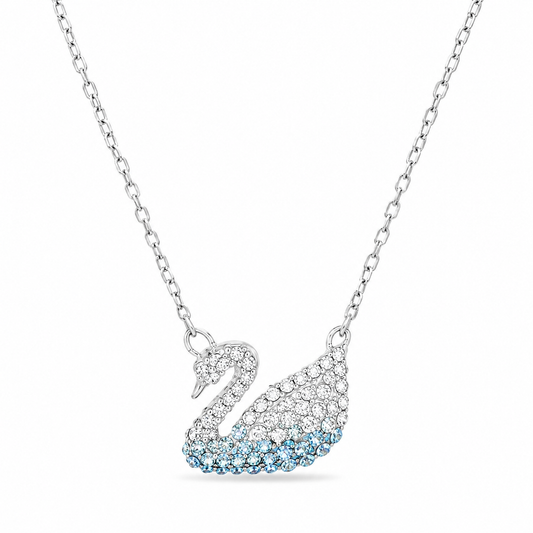 Swarovski- Swan pendant,Blue gradient crystals,Rhodium Plated (with box & proper packaging)