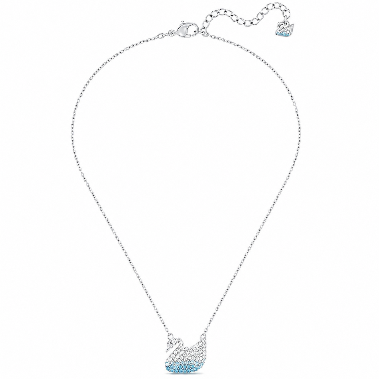 Swarovski- Swan pendant,Blue gradient crystals,Rhodium Plated (with box & proper packaging)