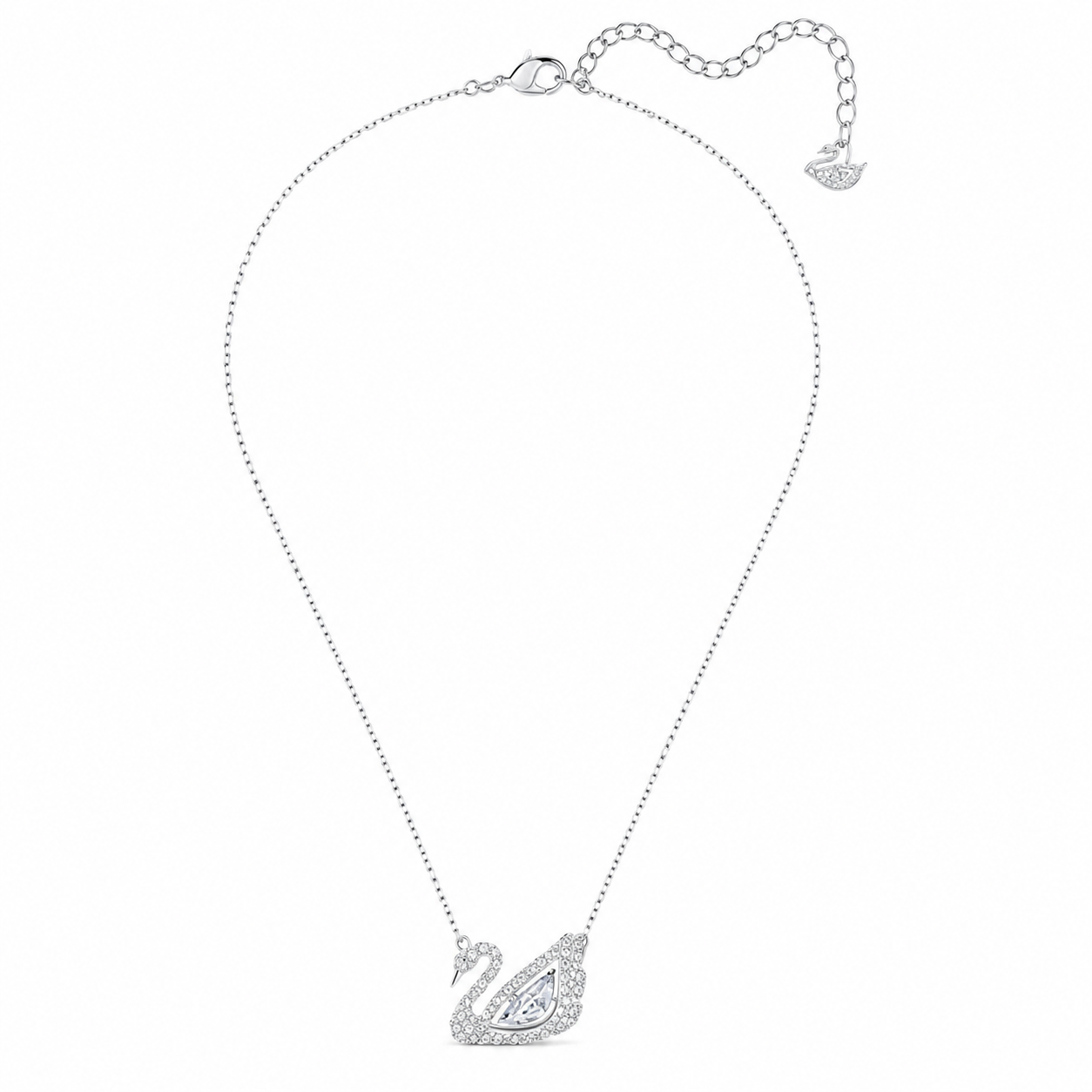 Swarovski-Swan necklace
Dancing swan, White, Rhodium plated(With box & Proper Packaging)
