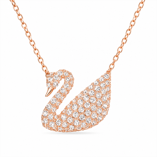 Swarovski Swan Pendant, White crystals, Rose-gold tone plated 
(COME’S WITH BRANDED PACKAGING)
