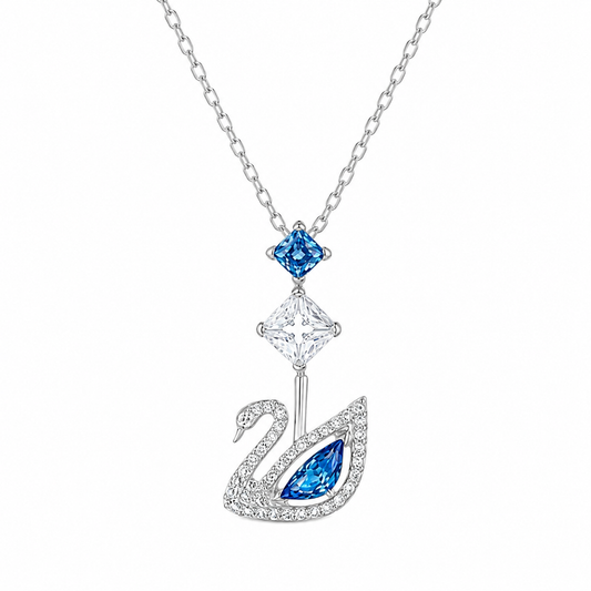 Swarovski Swan Pendant, Blue, Rhodium plated (COME’S WITH BRANDED PACKAGING)