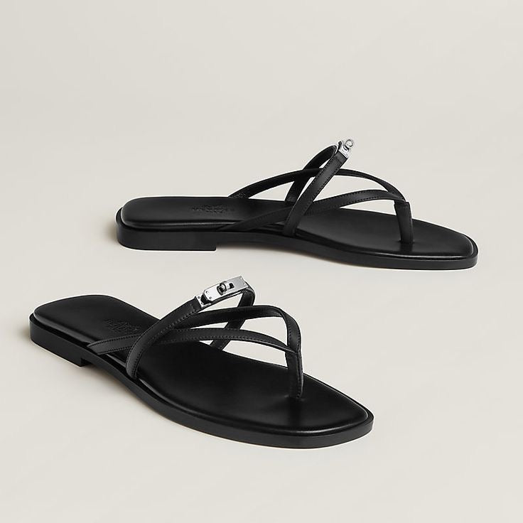 Hermes-Kelly Thong Flats (With box & Proper Brand Packaging)