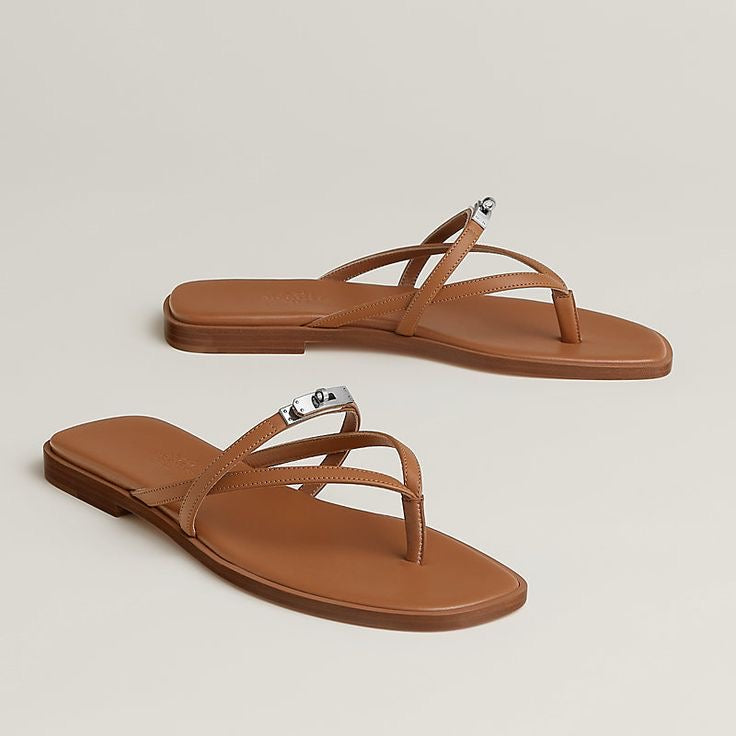 Hermes-Kelly Thong Flats (With box & Proper Brand Packaging)