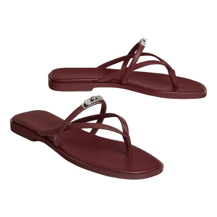 Hermes-Kelly Thong Flats (With box & Proper Brand Packaging)