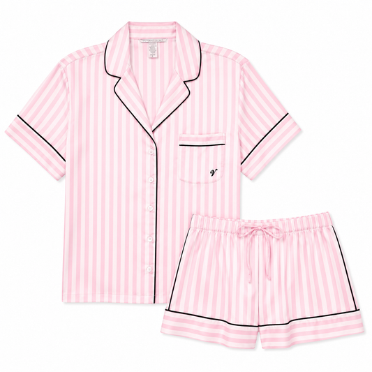 Victoria’s Secret Pink Stripe Satin Short Pajama Set.