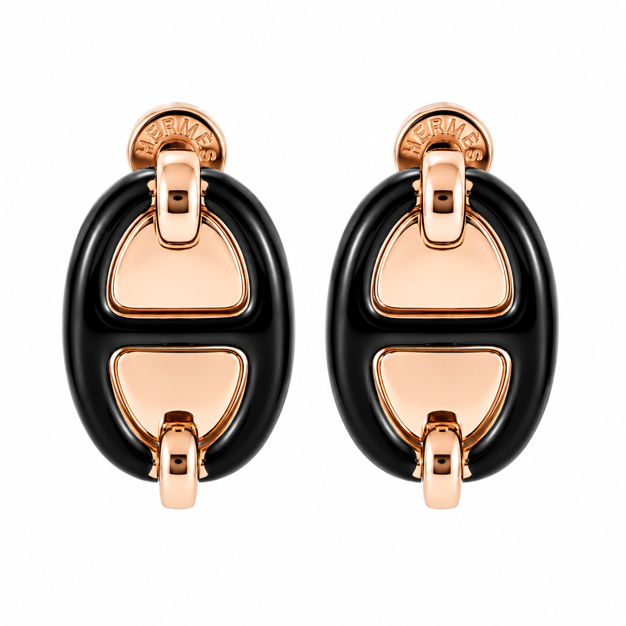 Hermès Oval Enamel Earrings(with box & proper packaging)