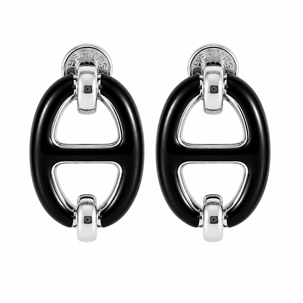 Hermès Oval Enamel Earrings(with box & proper packaging)