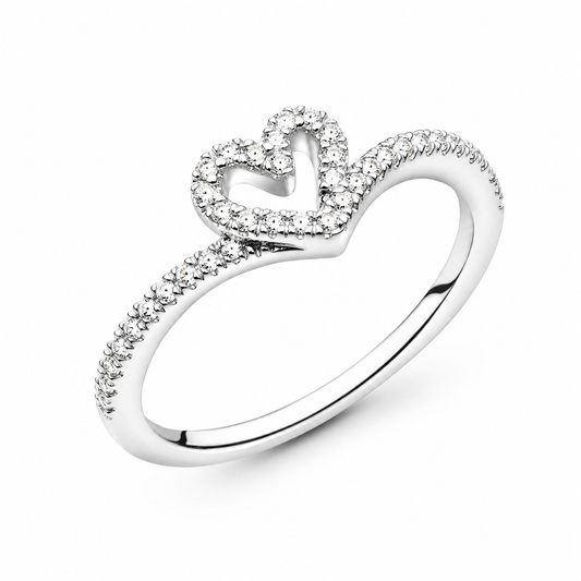 Pandora Sparkling Open Heart Ring