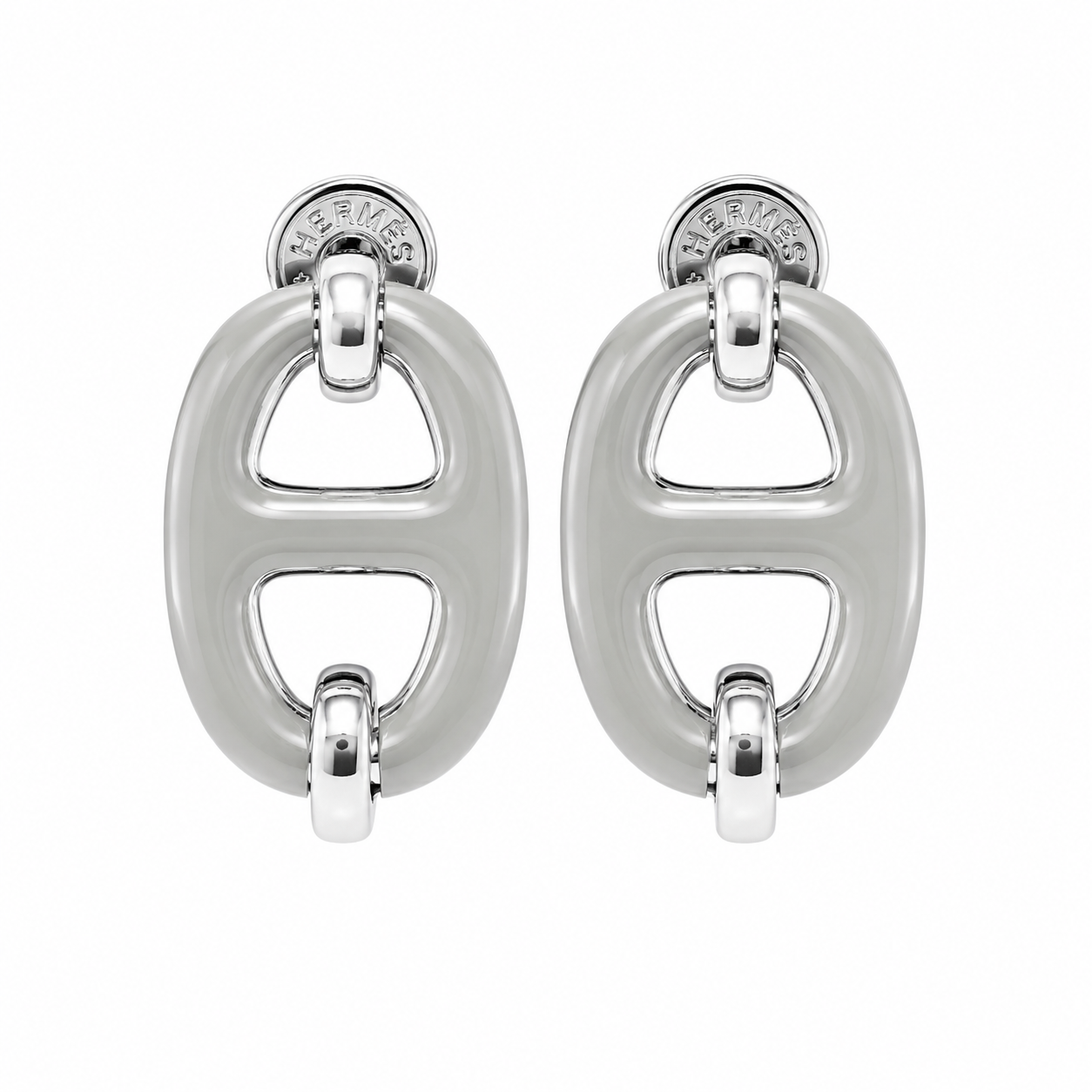 Hermès Enamel Oval Earrings(With Box & Proper Packaging)
