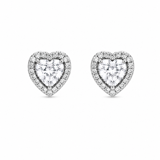 Pandora Sparkling Heart Halo Stud Earrings(With Box & proper packaging)