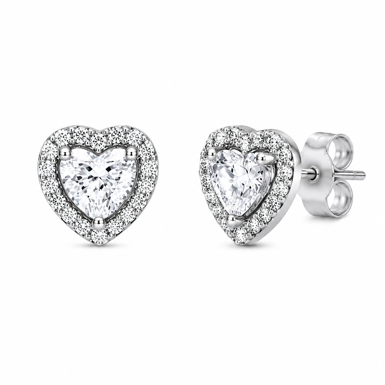 Pandora Sparkling Heart Halo Stud Earrings(With Box & proper packaging)