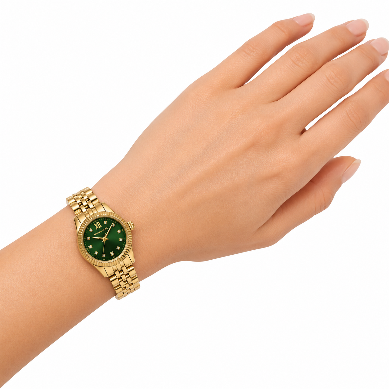Michael Kors Lexington Gold-Tone Green Dial Women’s Watch(With Box & Proper Packaging)