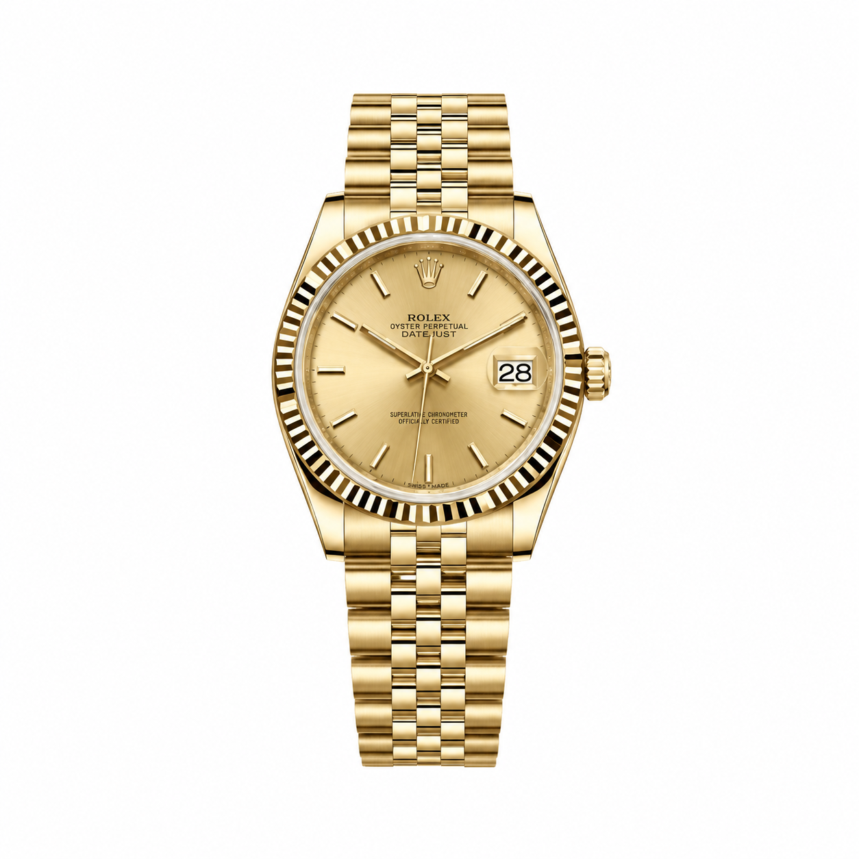 Rolex Lady-Datejust Gold Champagne Dial(With Box & Proper Packaging)