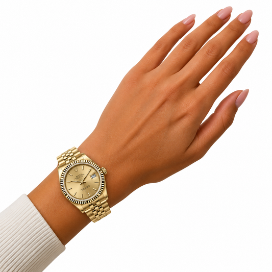 Rolex Lady-Datejust Gold Champagne Dial(With Box & Proper Packaging)
