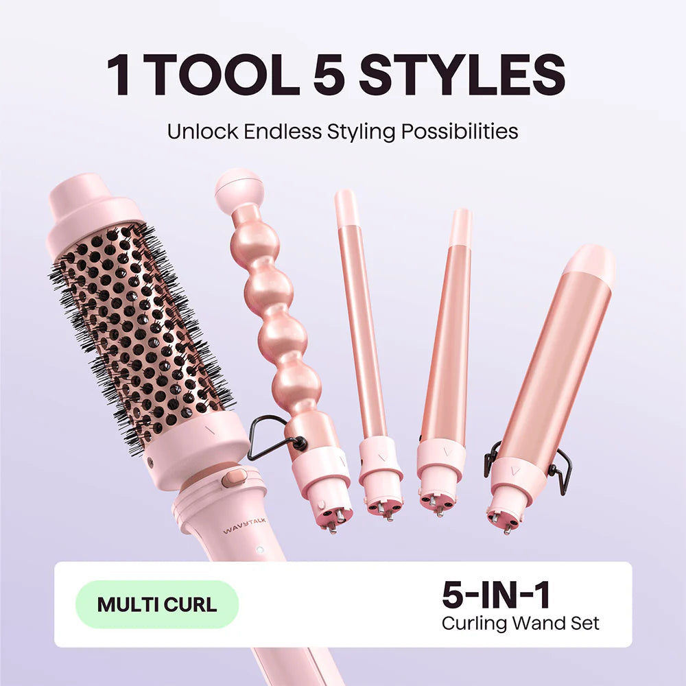 Wavy Talk Multi Curl
5-in-1 Curling Wand Set