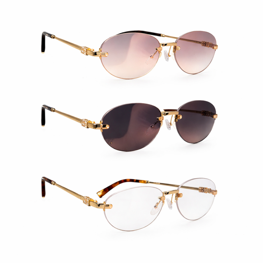 Miu Miu Rimless Oval Sunglasses
